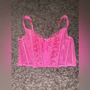Victoria’s Secret Dream Angels Pink Sexy Lace Corset Sexy Top Size XS